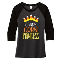 CANDY CORN PRINCESS Halloween Fun Women's Tri-Blend 3/4-Sleeve Raglan Shirt