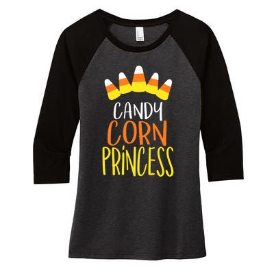 CANDY CORN PRINCESS Halloween Fun Women's Tri-Blend 3/4-Sleeve Raglan Shirt