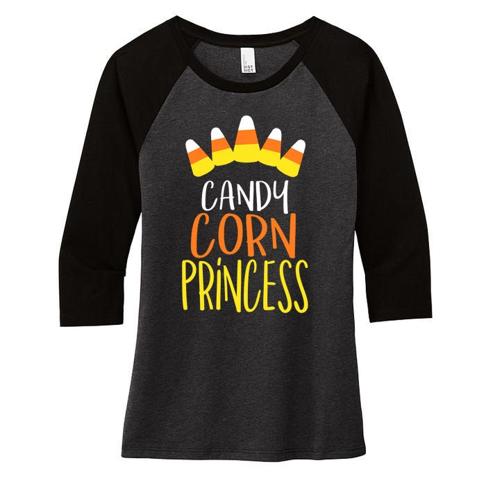 CANDY CORN PRINCESS Halloween Fun Women's Tri-Blend 3/4-Sleeve Raglan Shirt