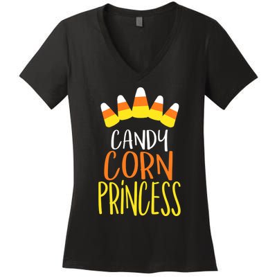 CANDY CORN PRINCESS Halloween Fun Women's V-Neck T-Shirt