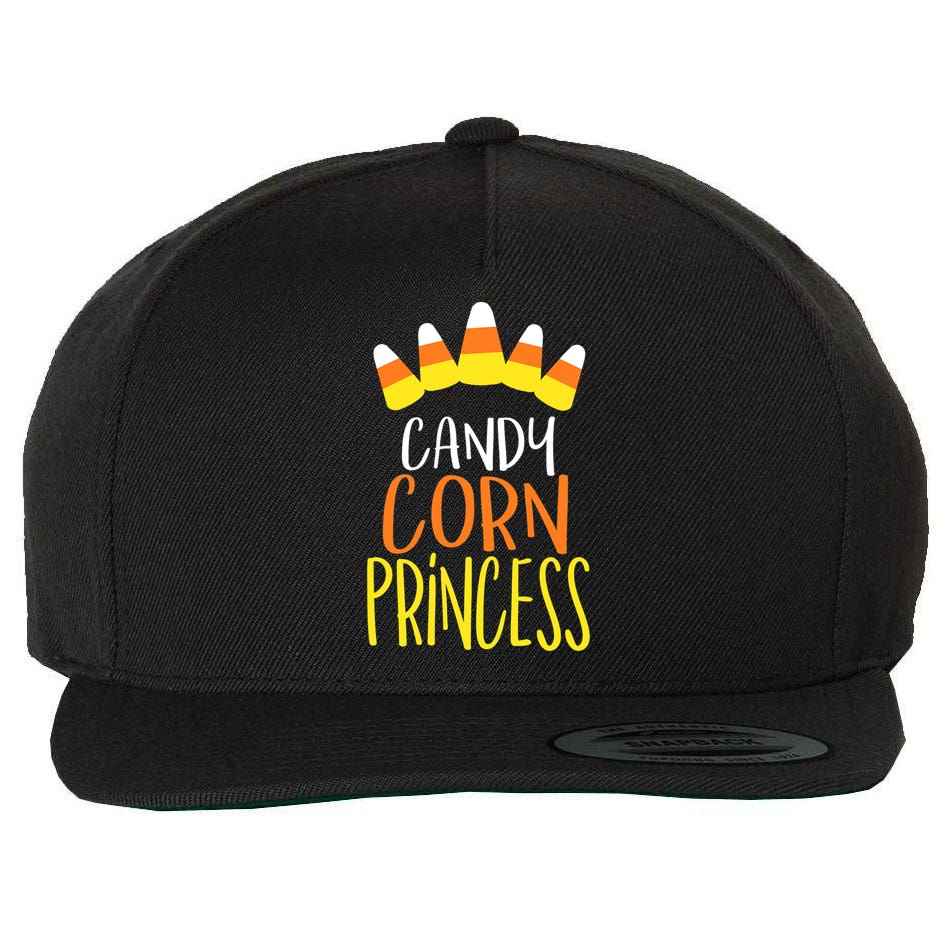 CANDY CORN PRINCESS Halloween Fun Wool Snapback Cap