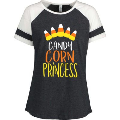 CANDY CORN PRINCESS Halloween Fun Enza Ladies Jersey Colorblock Tee