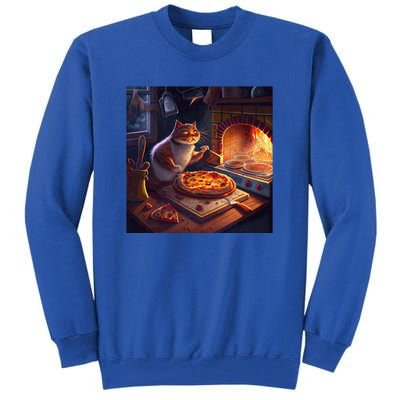 Cat Cooking Pizza Gift Tall Sweatshirt