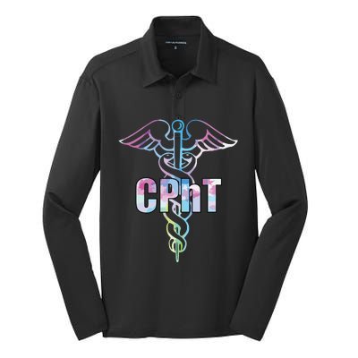 CPhT Certified Pharmacy Technician Caduceus Design Gift Silk Touch Performance Long Sleeve Polo