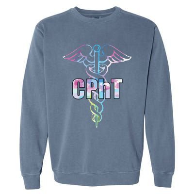 CPhT Certified Pharmacy Technician Caduceus Design Gift Garment-Dyed Sweatshirt