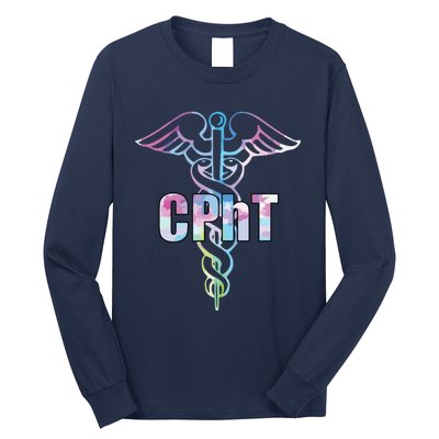 CPhT Certified Pharmacy Technician Caduceus Design Gift Long Sleeve Shirt