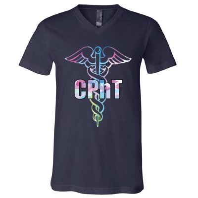 CPhT Certified Pharmacy Technician Caduceus Design Gift V-Neck T-Shirt