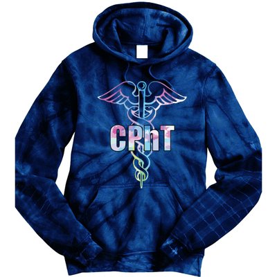 CPhT Certified Pharmacy Technician Caduceus Design Gift Tie Dye Hoodie