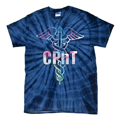 CPhT Certified Pharmacy Technician Caduceus Design Gift Tie-Dye T-Shirt