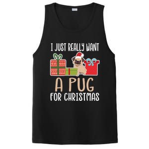 Cute Christmas Pug Owner I Want A Pug Great Gift PosiCharge Competitor Tank