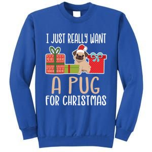 Cute Christmas Pug Owner I Want A Pug Great Gift Sweatshirt