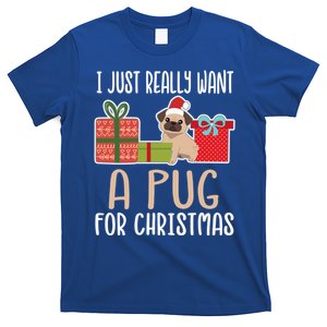 Cute Christmas Pug Owner I Want A Pug Great Gift T-Shirt