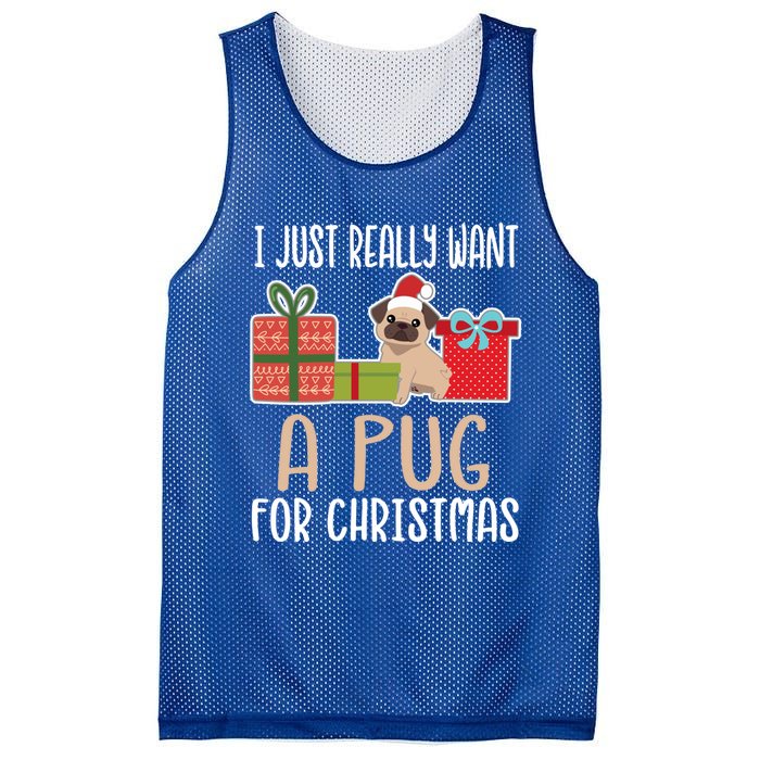 Cute Christmas Pug Owner I Want A Pug Great Gift Mesh Reversible Basketball Jersey Tank