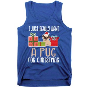 Cute Christmas Pug Owner I Want A Pug Great Gift Tank Top