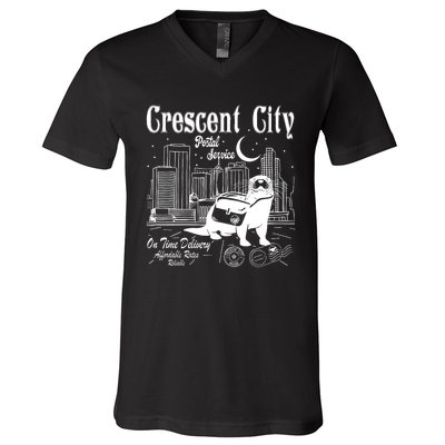 Crescent City Postal Service Messenger Otter Crescent City V-Neck T-Shirt