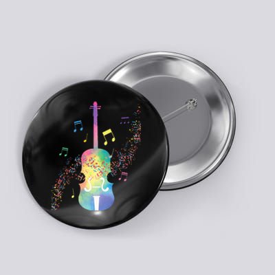 Colorful Cello Player Cellist Musician Classical Music Button