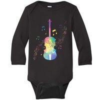 Colorful Cello Player Cellist Musician Classical Music Baby Long Sleeve Bodysuit