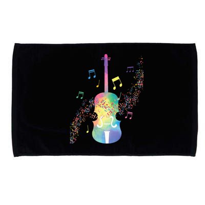 Colorful Cello Player Cellist Musician Classical Music Microfiber Hand Towel