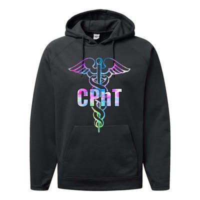 CPhT Certified Pharmacy Technician Caduceus Design Gift Performance Fleece Hoodie