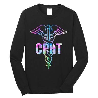 CPhT Certified Pharmacy Technician Caduceus Design Gift Long Sleeve Shirt