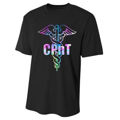 CPhT Certified Pharmacy Technician Caduceus Design Gift Performance Sprint T-Shirt