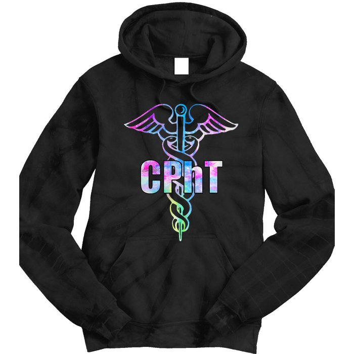 CPhT Certified Pharmacy Technician Caduceus Design Gift Tie Dye Hoodie