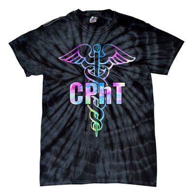 CPhT Certified Pharmacy Technician Caduceus Design Gift Tie-Dye T-Shirt