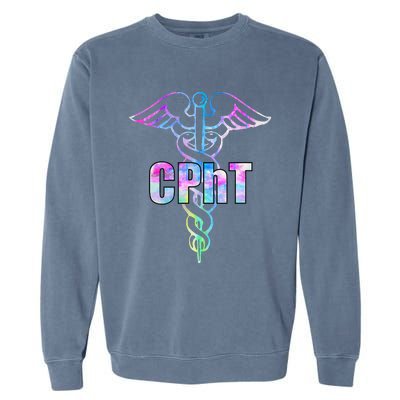 CPhT Certified Pharmacy Technician Caduceus Design Gift Garment-Dyed Sweatshirt