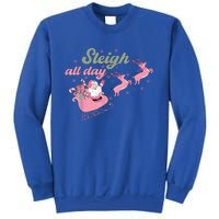 Cute Christmas Pink Funny Gift Sleigh All Day Santa Xmas Retro Cute Gift Sweatshirt