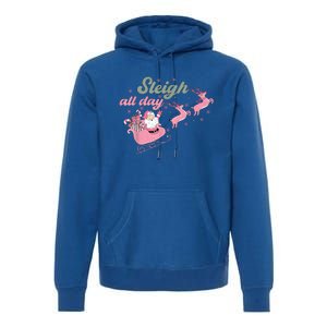 Cute Christmas Pink Funny Gift Sleigh All Day Santa Xmas Retro Cute Gift Premium Hoodie