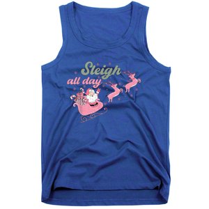 Cute Christmas Pink Funny Gift Sleigh All Day Santa Xmas Retro Cute Gift Tank Top