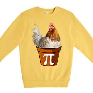 Cute Chicken Pot Pie Funny Math Pun Pie Symbol Math Funny Gift Premium Crewneck Sweatshirt