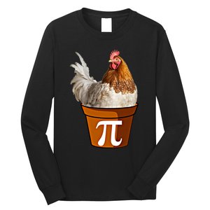 Cute Chicken Pot Pie Funny Math Pun Pie Symbol Math Funny Gift Long Sleeve Shirt