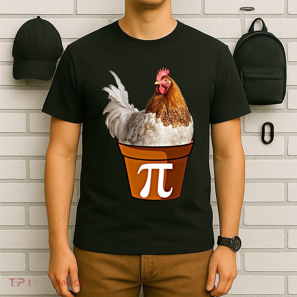 Cute Chicken Pot Pie Funny Math Pun Pie Symbol Math Funny Gift T-Shirt