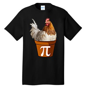 Cute Chicken Pot Pie Funny Math Pun Pie Symbol Math Funny Gift Tall T-Shirt