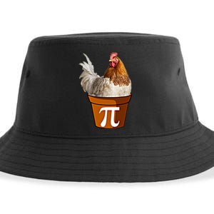 Cute Chicken Pot Pie Funny Math Pun Pie Symbol Math Funny Gift Sustainable Bucket Hat