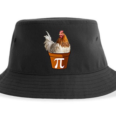 Cute Chicken Pot Pie Funny Math Pun Pie Symbol Math Funny Gift Sustainable Bucket Hat