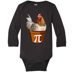 Cute Chicken Pot Pie Funny Math Pun Pie Symbol Math Funny Gift Baby Long Sleeve Bodysuit