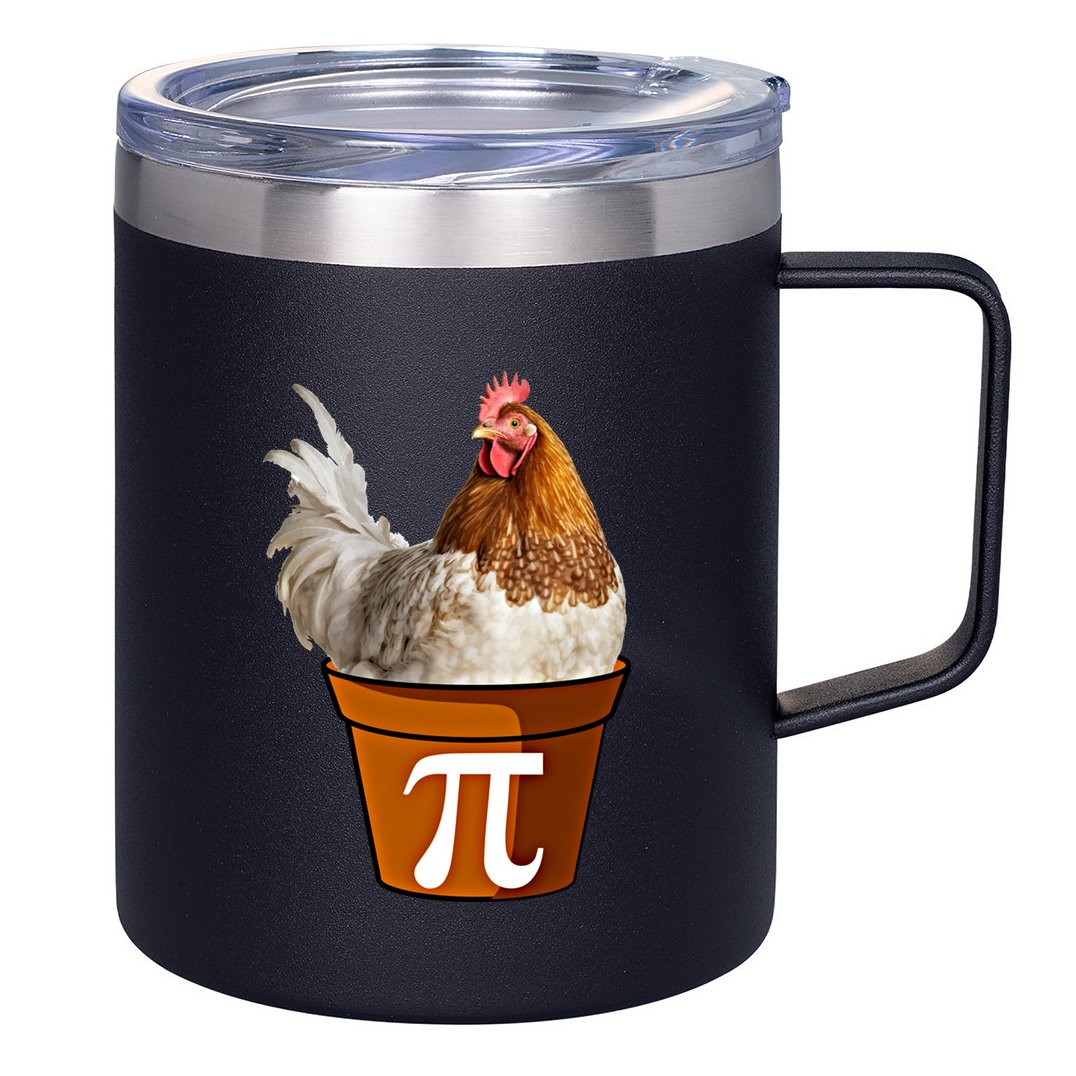 Cute Chicken Pot Pie Funny Math Pun Pie Symbol Math Funny Gift 12oz Stainless Steel Coffee Mug