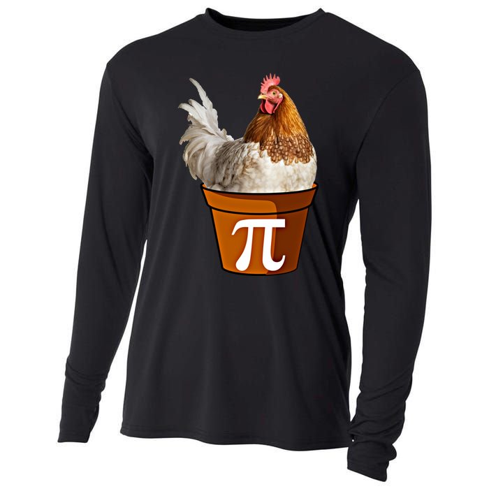 Cute Chicken Pot Pie Funny Math Pun Pie Symbol Math Funny Gift Cooling Performance Long Sleeve Crew