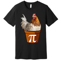 Cute Chicken Pot Pie Funny Math Pun Pie Symbol Math Funny Gift Premium T-Shirt