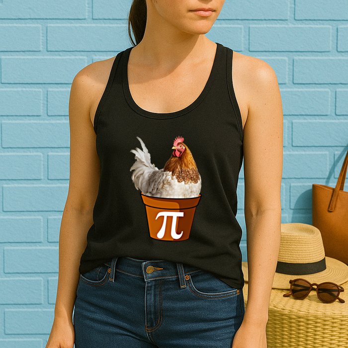 Cute Chicken Pot Pie Funny Math Pun Pie Symbol Math Funny Gift Womens Tank Top