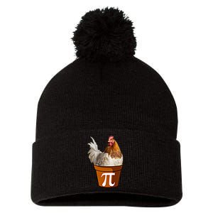 Cute Chicken Pot Pie Funny Math Pun Pie Symbol Math Funny Gift Pom Pom 12in Knit Beanie