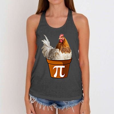 Cute Chicken Pot Pie Funny Math Pun Pie Symbol Math Funny Gift Women's Knotted Racerback Tank