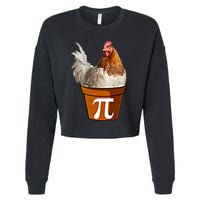 Cute Chicken Pot Pie Funny Math Pun Pie Symbol Math Funny Gift Cropped Pullover Crew
