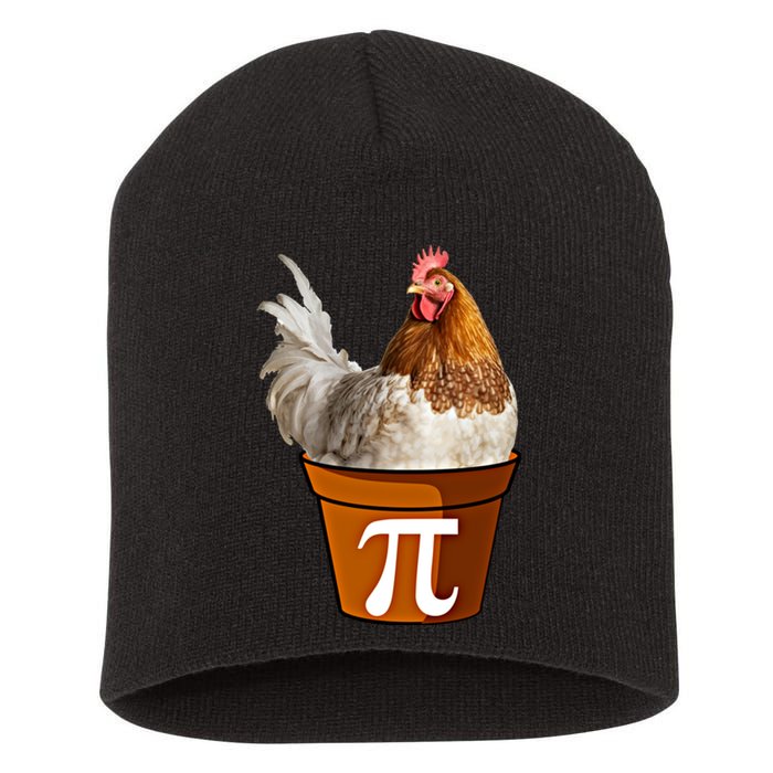 Cute Chicken Pot Pie Funny Math Pun Pie Symbol Math Funny Gift Short Acrylic Beanie