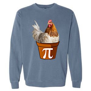 Cute Chicken Pot Pie Funny Math Pun Pie Symbol Math Funny Gift Garment-Dyed Sweatshirt