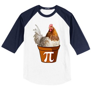 Cute Chicken Pot Pie Funny Math Pun Pie Symbol Math Funny Gift Baseball Sleeve Shirt