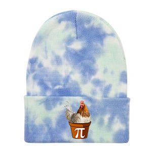 Cute Chicken Pot Pie Funny Math Pun Pie Symbol Math Funny Gift Tie Dye 12in Knit Beanie