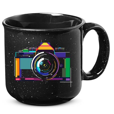 Colorful Camera Photographer Photography Lover Gift 15oz Campfire Ceramic Mug